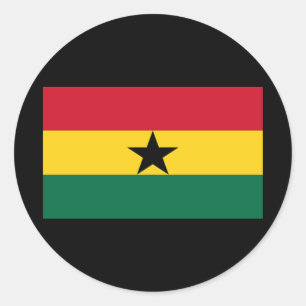 Pegatina Redonda Bandera de Ghana