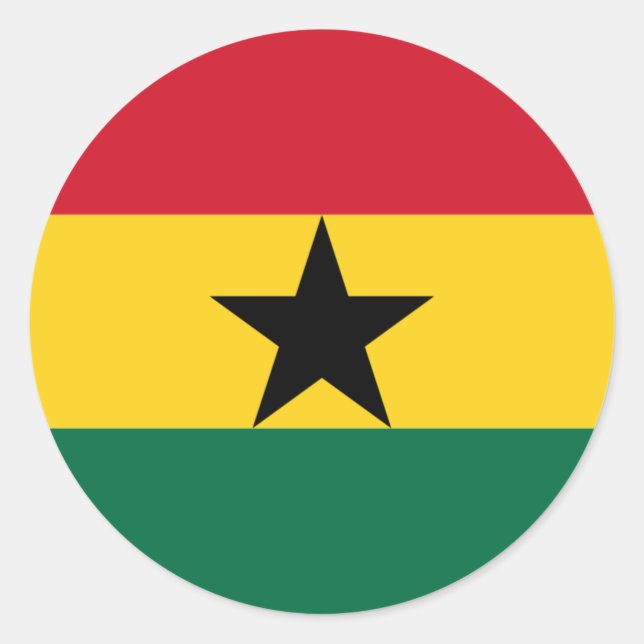 Pegatina Redonda Bandera de Ghana (Anverso)