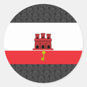 Pegatina Redonda Bandera de Gibraltar