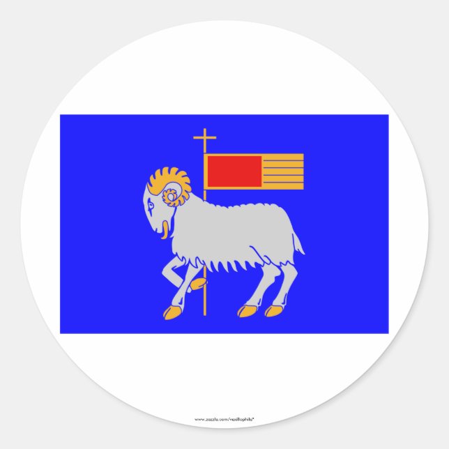 Pegatina Redonda Bandera de Gotlands län (Anverso)