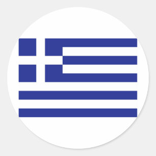 Pegatina Redonda Bandera de Grecia