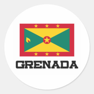 Pegatina Redonda Bandera de Grenada