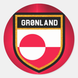 Pegatina Redonda Bandera de Groenlandia