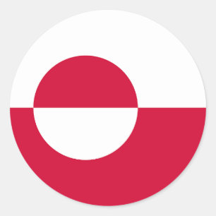 Pegatina Redonda Bandera de Groenlandia