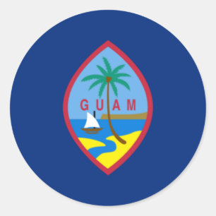 Pegatina Redonda Bandera de Guam