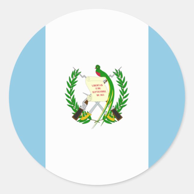 Pegatina Redonda Bandera de Guatemala (Anverso)