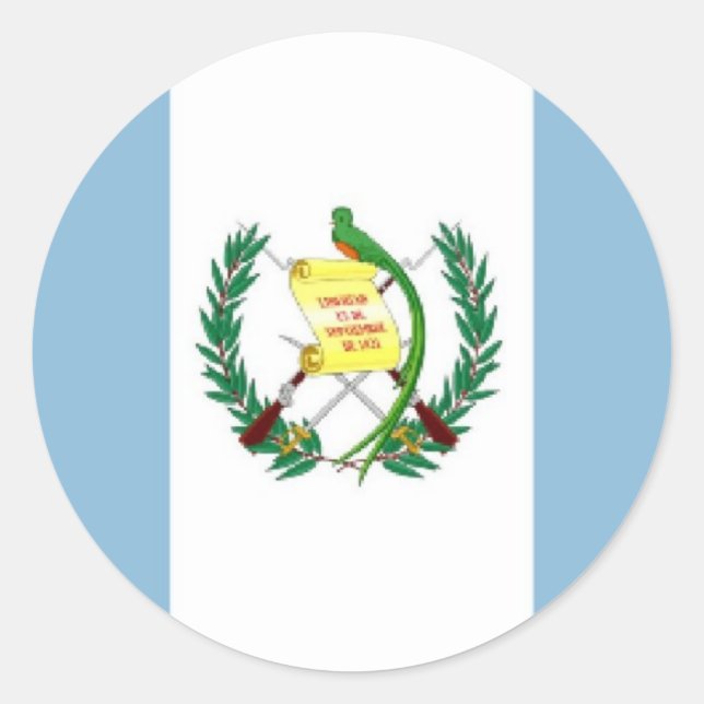 Pegatina Redonda Bandera de Guatemala (Anverso)