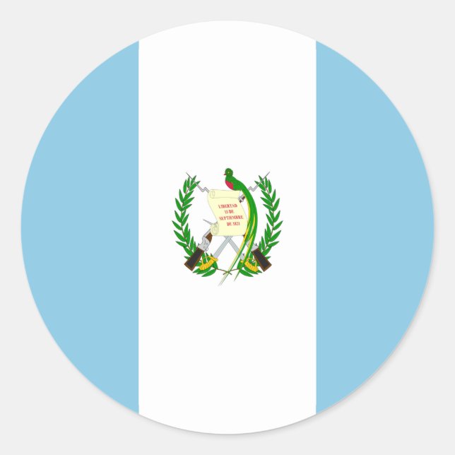 Pegatina Redonda Bandera de Guatemala (Anverso)
