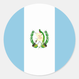 Pegatina Redonda Bandera de Guatemala
