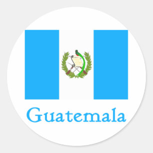 Pegatina Redonda Bandera de Guatemala