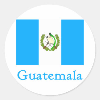 Pegatina Redonda Bandera de Guatemala