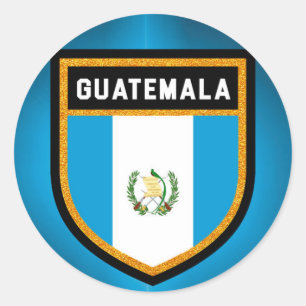 Pegatina Redonda Bandera de Guatemala