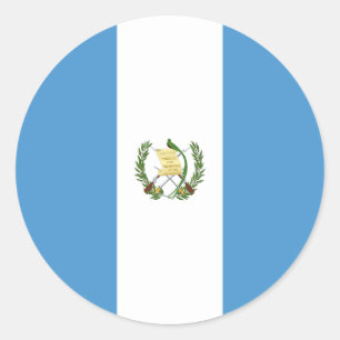 Pegatina Redonda Bandera de Guatemala