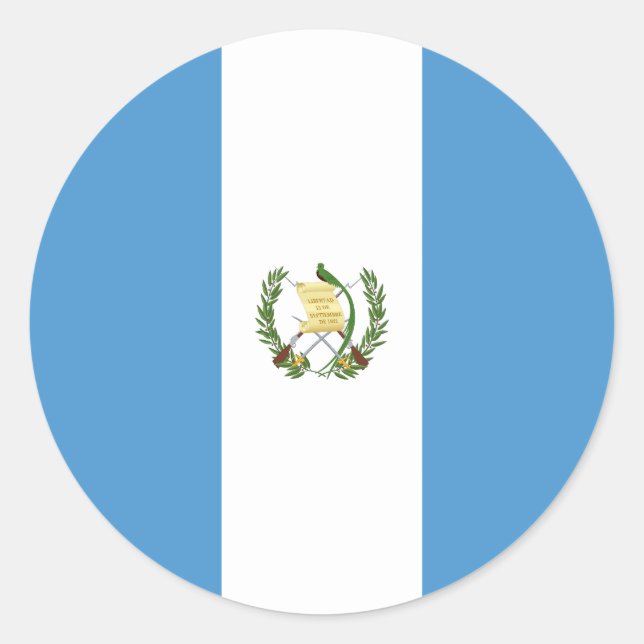 Pegatina Redonda Bandera de Guatemala (Anverso)