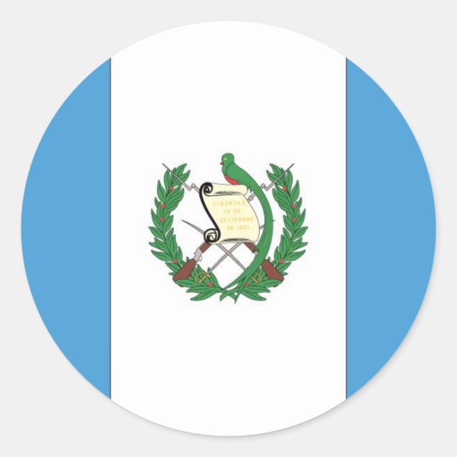Pegatina Redonda Bandera de Guatemala (Anverso)