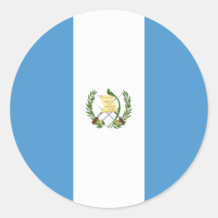 Pegatina Redonda Bandera de Guatemala (Guatemala)