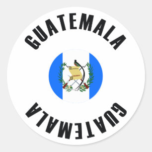 Pegatina Redonda Bandera de Guatemala simple
