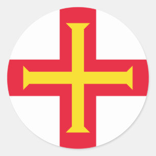Pegatina Redonda Bandera de Guernsey