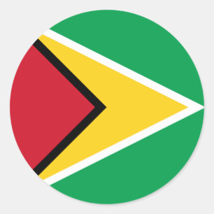 Pegatina Redonda Bandera de Guyana