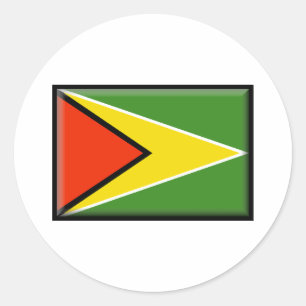Pegatina Redonda Bandera de Guyana