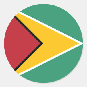 Pegatina Redonda Bandera de Guyana
