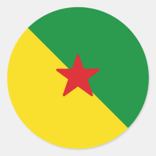Pegatina Redonda Bandera de Guyana Francesa