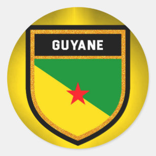Pegatina Redonda Bandera de Guyana Francesa