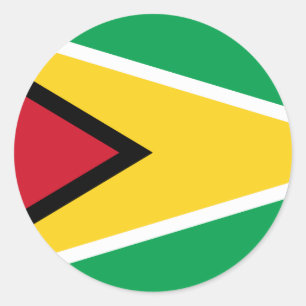 Pegatina Redonda Bandera de Guyana (guyanesa)