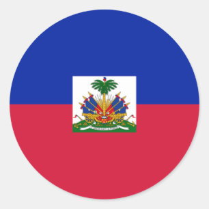 Pegatina Redonda Bandera de Haití
