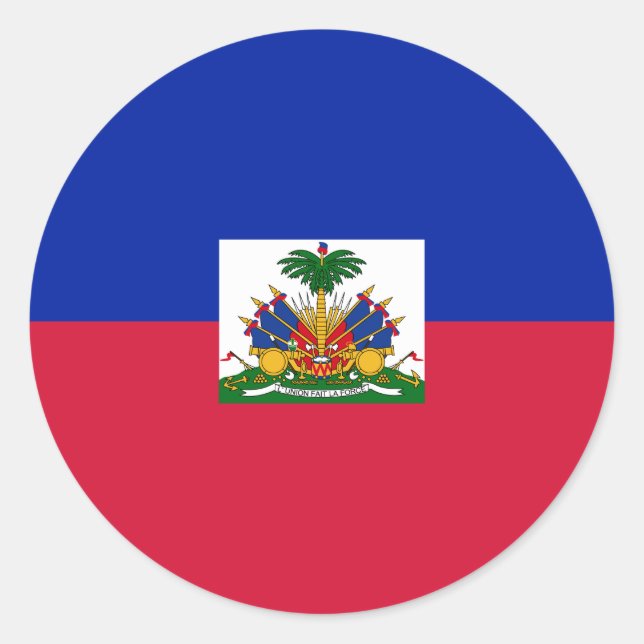Pegatina Redonda Bandera de Haití (haitiana) (Anverso)