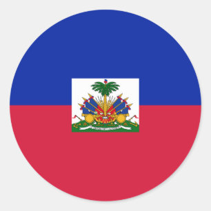 Pegatina Redonda Bandera de Haití (haitiana)
