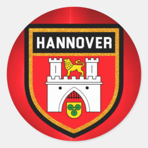 Pegatina Redonda Bandera de Hannover