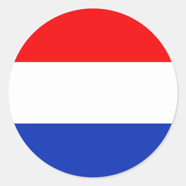 Pegatina Redonda Bandera de Holanda (Anverso)