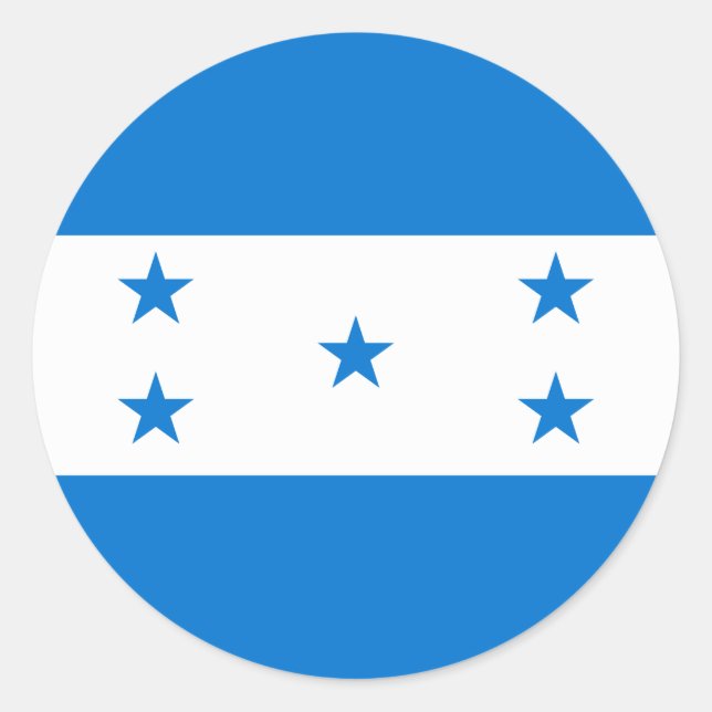 Pegatina Redonda Bandera de Honduras (Anverso)
