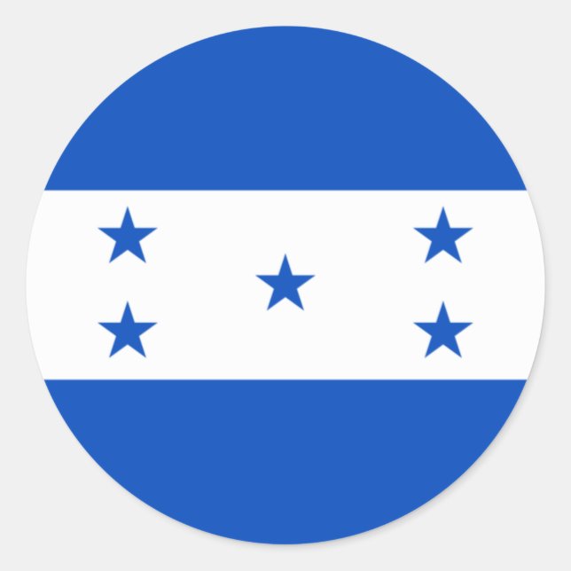 Pegatina Redonda Bandera de Honduras (Anverso)