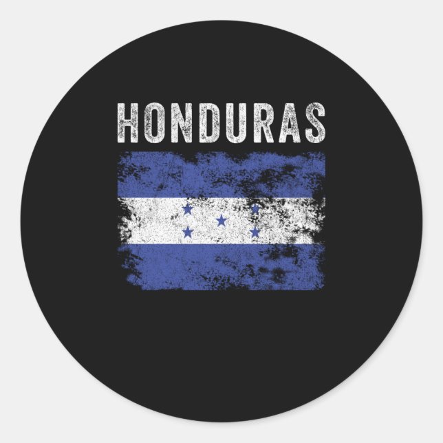 Pegatina Redonda Bandera de Honduras con problemas - Bandera de Hon (Anverso)