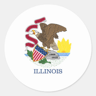 Pegatina Redonda Bandera de Illinois, Bandera de Illinois
