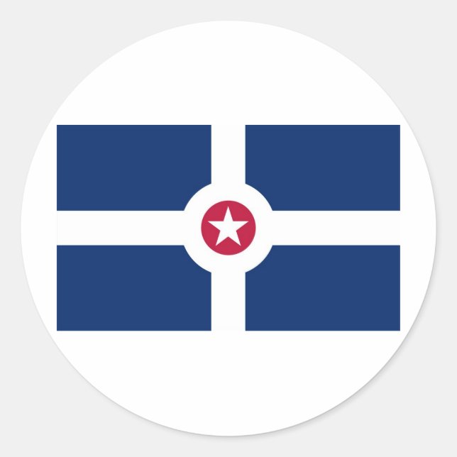 Pegatina Redonda bandera de indianapolis (Anverso)