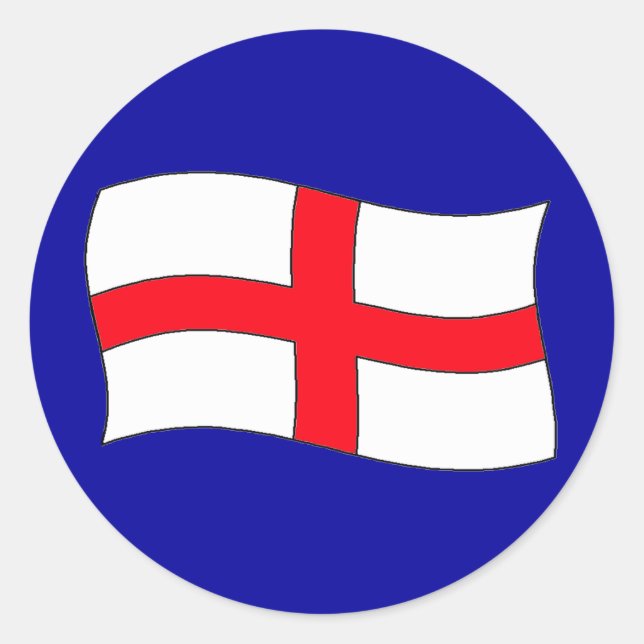 Pegatina Redonda Bandera de Inglaterra (Anverso)