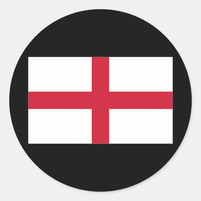 Pegatina Redonda Bandera de Inglaterra (Anverso)