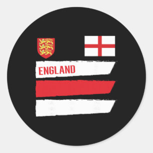 Pegatina Redonda Bandera de Inglaterra Fútbol inglés Hincha de fútb