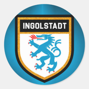 Pegatina Redonda Bandera de Ingolstadt