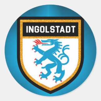 Pegatina Redonda Bandera de Ingolstadt