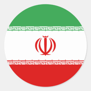 Pegatina Redonda Bandera de Irán