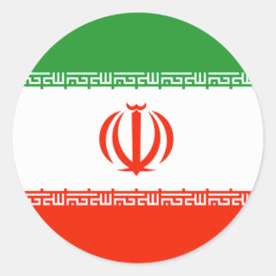 Pegatina Redonda Bandera de Irán
