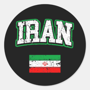 Pegatina Redonda Bandera de Irán