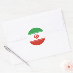 Pegatina Redonda Bandera de Irán