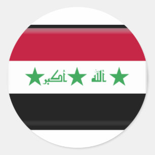 Pegatina Redonda Bandera de Iraq