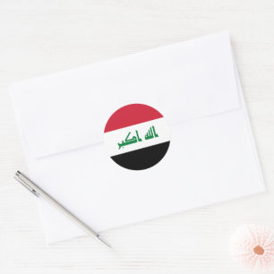 Pegatina Redonda Bandera de Iraq
