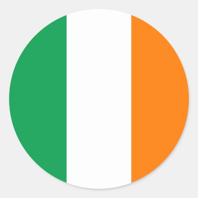 Pegatina Redonda Bandera de Irlanda (Anverso)